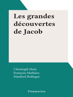 cover image of Les grandes découvertes de Jacob